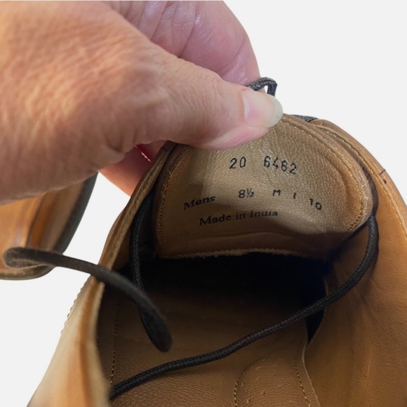 Johnston & Murphy Men's Brown Leather Dress Oxfords Square Bicycle Toe Shoes 8.5 - Picture 9 of 9